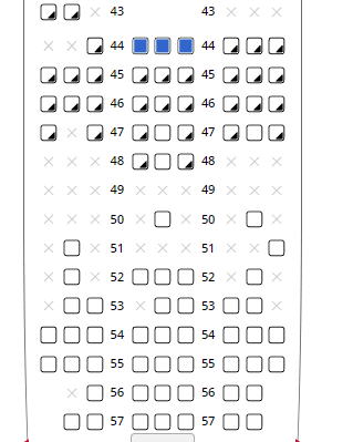 좌석 선택 결과